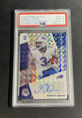 2020 Panini Mosaic Rookie Autographs Mosaic #39 Gabriel Davis RC AUTO PSA 10 - Image 1 of 4