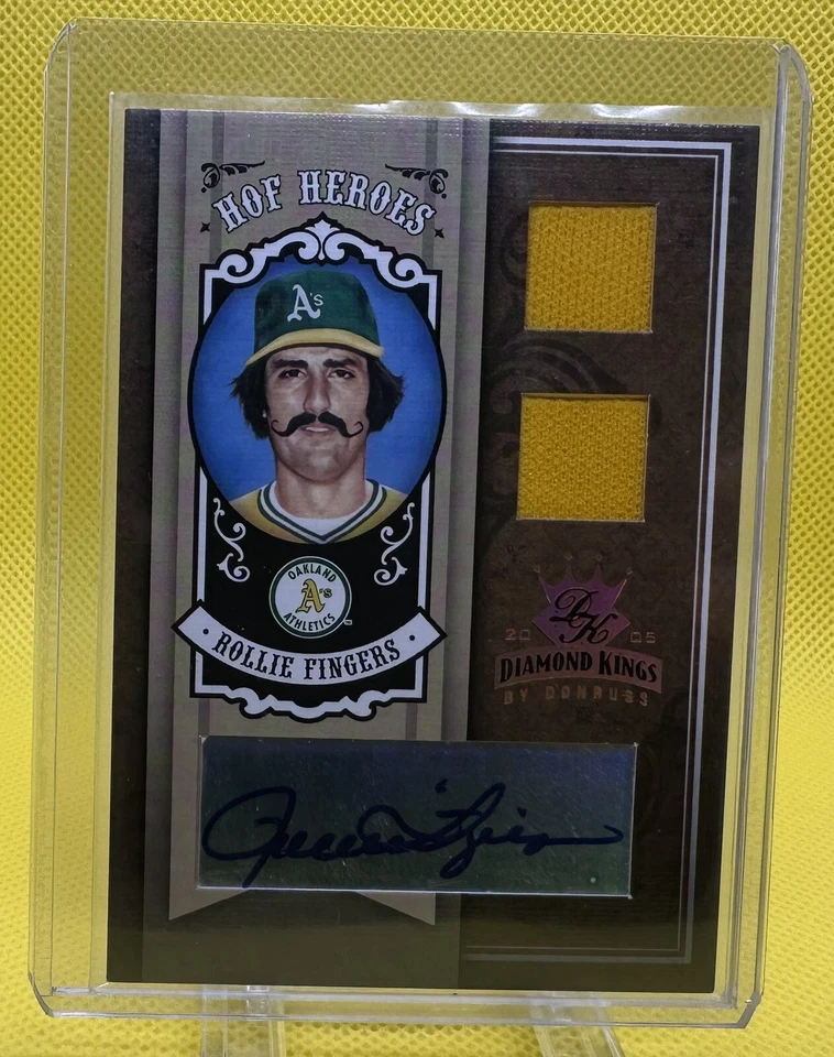 2005 Donruss Diamond Kings Gold Materials Signatures /50 Rollie Fingers Auto HOF - Image 1 of 2