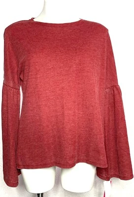 Xhilaration Bell Sleeve Burgundy Women Sleepwear Shirt Size Medium Very Comfy - Image 1 of 4