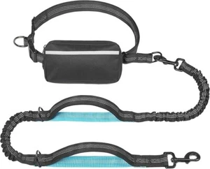 Hands Free Dog Leash with Zipper Pouch Dual Padded, Handles & Durable Bungee NEW - Picture 1 of 5