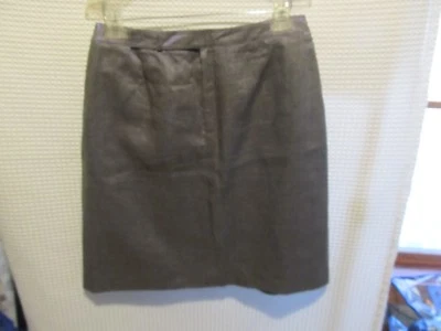 Linda Allard ELLEN TRACY Brillante Metálica Beige Oscuro Falda Lápiz Talla 10 Foto 1 de 4