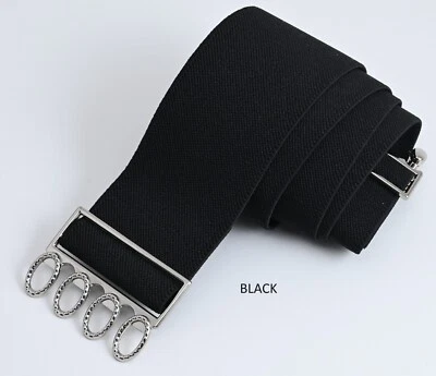 Woman Elastic Stretch 2 inch(#51S) Belt, Silver Color Buckle Size 25-43", USA - Image 1 of 4
