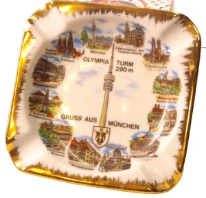 Posacenere vintage 1972 Torre Monaco bordo oro - Foto 1 di 5