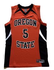 Nike Team Oregon State Beavers Basketball Jersey Men's Size L Black Orange #5