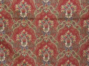 Duralee, Paisley Crest, 56" Wide X 1.75 Yards, Color Crimson Multi - Picture 1 of 2