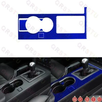Blue Carbon Fiber Gear Shift Watercup Panel Cover Trim For Ford Mustang 2005-09 Foto 1 de 4