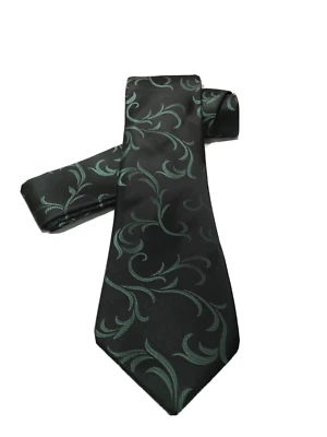 Conjunto de corbata y pañuelo clásico de microfibra Q marca para hombre verde cachemira nuevo Foto 1 de 3