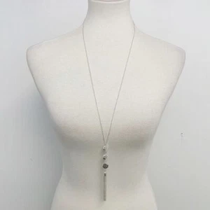 Silver tone tassel chain boho necklace NWOT - Picture 1 of 7