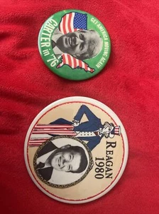 Vintage Presidents Campaign Button Carter And Regan - Picture 1 of 2