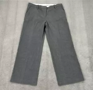 H&M Pants Womens Size 14 Gray Chinos Wide Leg Stretch Work Wear Career NEW - Picture 1 of 8