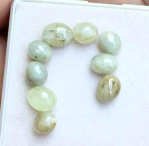 Natural 14.10 Ct 6*7.5 Mm Cabochon Chrysoberyl White Cats Eye Loose Gemstone Lot - Picture 1 of 1