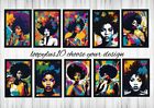Big Afro Hair Black Woman Modern Rainbow Urban Fashion Abstract Art Prints A4