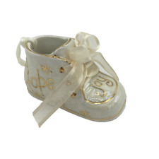 2003 Second Nature Hope Love Joy Porcelain Baby Shoe Decor Christmas Ornament