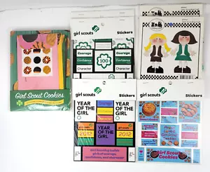 7 Pk Girl Scouting Craft Lot Stickers Cookies Stationery Die Cut Scout Scrapbook - Picture 1 of 21
