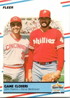 1988 Fleer Game Closers John Franco / Steve Bedrosian #627 Philadelphia Phillies - Image 1 of 2
