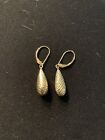 JCM Jacmel Gold Tone Plated Textured Tear Drop Earrings 925 Silver