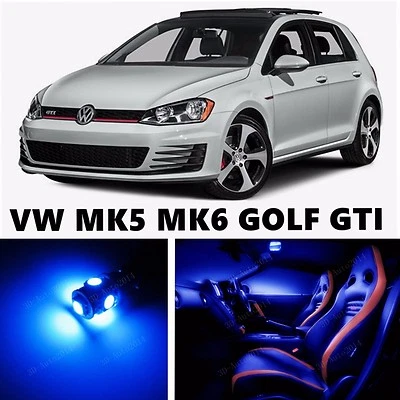 Kit de paquete interior de luz azul LED de 14 piezas para VOLKSWAGEN MK5 MK6 GOLF GTI Foto 1 de 4