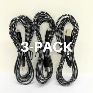3Pack 3Ft 6Ft 10Ft Micro USB Cable Fast Charge Samsung S7 S6 Android Charger Lot - Picture 1 of 10