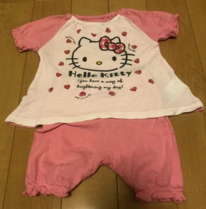 Sanrio Hello Kitty children's clothing short-sleeved pajamas 80 cotton white - Picture 1 of 21