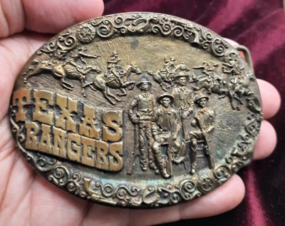 Vintage Wild West Texas Rangers Vintage 1983 SOLID BRONZE Belt Buckle High Mesa - Image 1 of 4