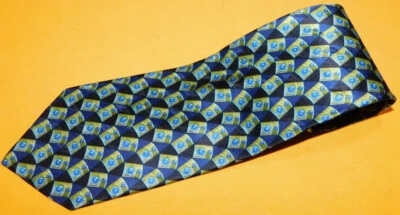 VALENTINO MADE IN ITALY CORBATA MOTIVO BARRIL AZUL/VERDE - NUEVA CON ETIQUETAS - CORBATAS DE DISEÑO. Foto 1 de 3