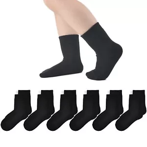 Girls Socks Seamless Cotton School Dress Socks Kids Boys Crew 5-7 Years 6 Pac... - Picture 1 of 7