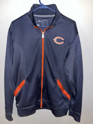 NIKE NFL On Field Apparel Dri-Fit Chicago Bears Full Zip Jacket Mens Medium Cover
