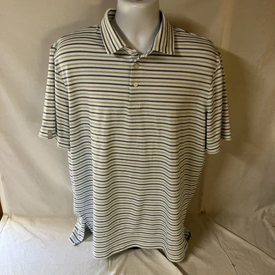 Polo Ralph Lauren RLX Para Hombres Grande Azul Blanco Rayas Manga Corta Envío Gratis Foto 1 de 4