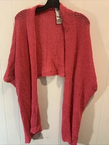 Chicos sweater womens S / M pink lightweight knit open wrap front Tuberose - Picture 1 of 3