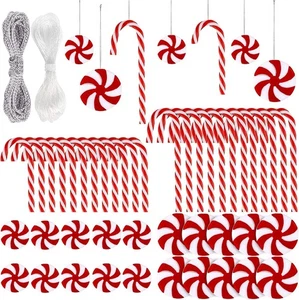 XIMISHOP 48PCS Christmas Candy Cane Ornaments Red White Tree Decorations Indoor - Picture 1 of 9