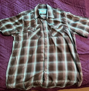 Dixxon Hemd Herren Groß "Fifth Ave" Flanell Plaid Kurzarm Bambusmischung - Bild 1 von 2