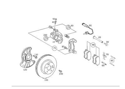 Rotor de freio a disco dianteiro genuíno Mercedes-Benz 209-421-01-12 - Imagem 1 de 2