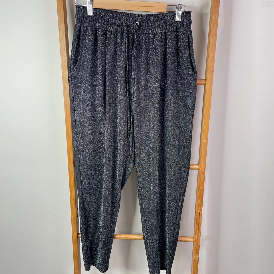 Pantalones deportivos Sass & Bide para mujer gris medio metálico con cordón cónico informales Foto 1 de 4