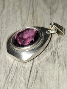 Vintage Sterling Silver Gemstone Pendant - Picture 1 of 5