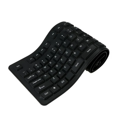 108-Tasten-USB-Silikon-Tastatur Flexibel Faltbar Wasserdicht Staubdicht I1I0 - Bild 1 von 4