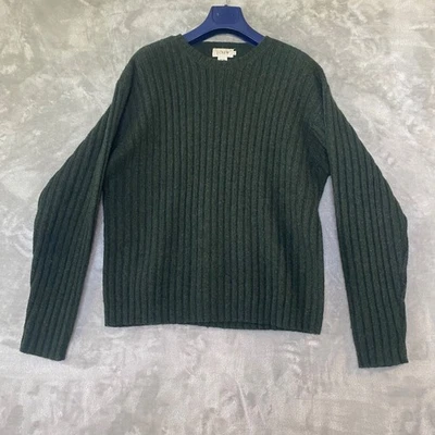 J.Crew VTG Mens XL Wool Sweater Green Ribbed Crew Neck Pullover Knitwear Y2K - Image 1 of 4