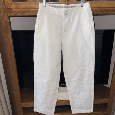 Calvin Klein Chino Pants Women's White Straight Leg Pockets 100% Cotton Size 8 - Image 1 of 4