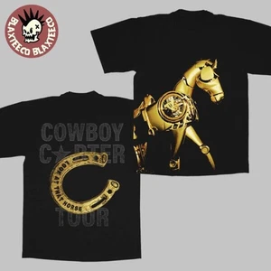 Beyonce Cowboy Carter Tour 2025 Merch Look At That Horse Gold Chardonneigh Tee - Picture 1 of 2