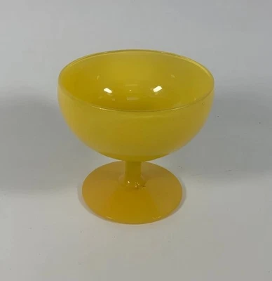 Vintage Gloss Yellow Glass Dessert Sherbet Cup Bowl - Image 1 of 2