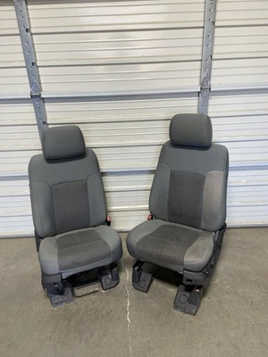 1999-2016 FORD F250 F350 F450 SUPER DUTY FRONT SEATS GRAY CLOTH - Image 1 of 4