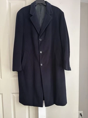 Brooks Brothers Coat Loro Piana Brookstorm Wool Navy Overcoat Italy Men's 40S - Image 1 of 4