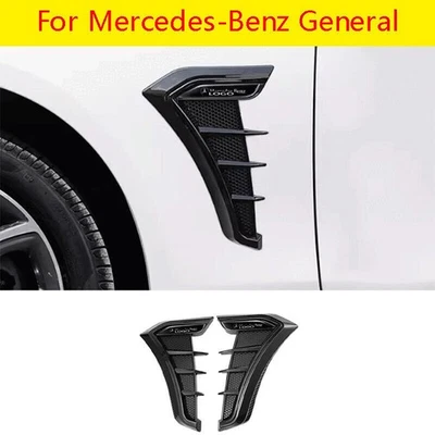 Para Mercedes-Benz General Fibra de Carbono Flujo de Aire Ventilación Guardabarros Lateral Panel Borde 2 piezas Foto 1 de 4