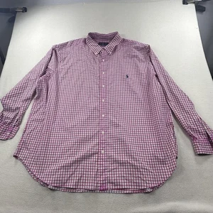 Ralph Lauren Performance Shirt Mens 3XB Big Pink Plaid Button Down Long Sleeve - Picture 1 of 11