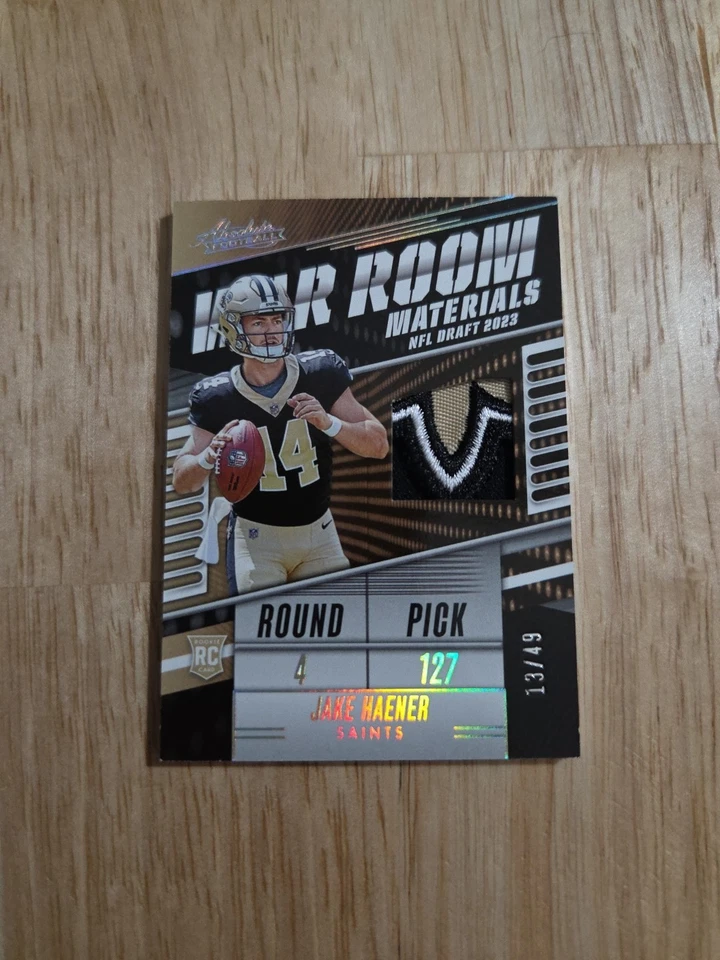 2023 Absolute JAKE HAENER War Room LOGO PATCH Silver /49 Rookie Saints SP - Image 1 of 4