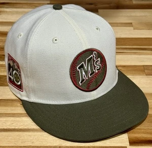 Seattle Mariners M’s New Era 59Fifty 7 1/8 Cooperstown 40th Patch Hat MLB Fitted - Picture 1 of 11