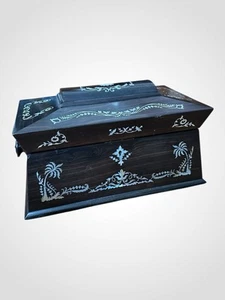 Regency Rosewood Tea Caddy Mother of Pearl Inlay C1810 - Picture 1 of 9