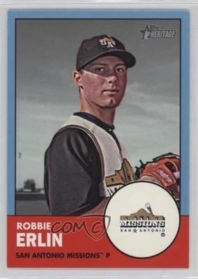 2012 Topps Heritage Minor League Edition Blue 1/1 Robbie Erlin #222 0t3 - Image 1 of 3