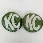 KC Hilites Vintage KC LOGO Light Covers Green Round 6'' NEW Set of 2