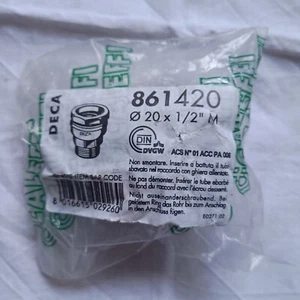 Raccordo dritto 20 x 1/2 maschio in ottone CALEFFI per tubi polietilene - Foto 1 di 2