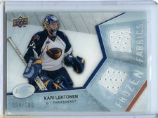  2008-09 Upper Deck Ice Frozen Fabrics Parallel #FF-KL Kari Lehtonen 54/100
